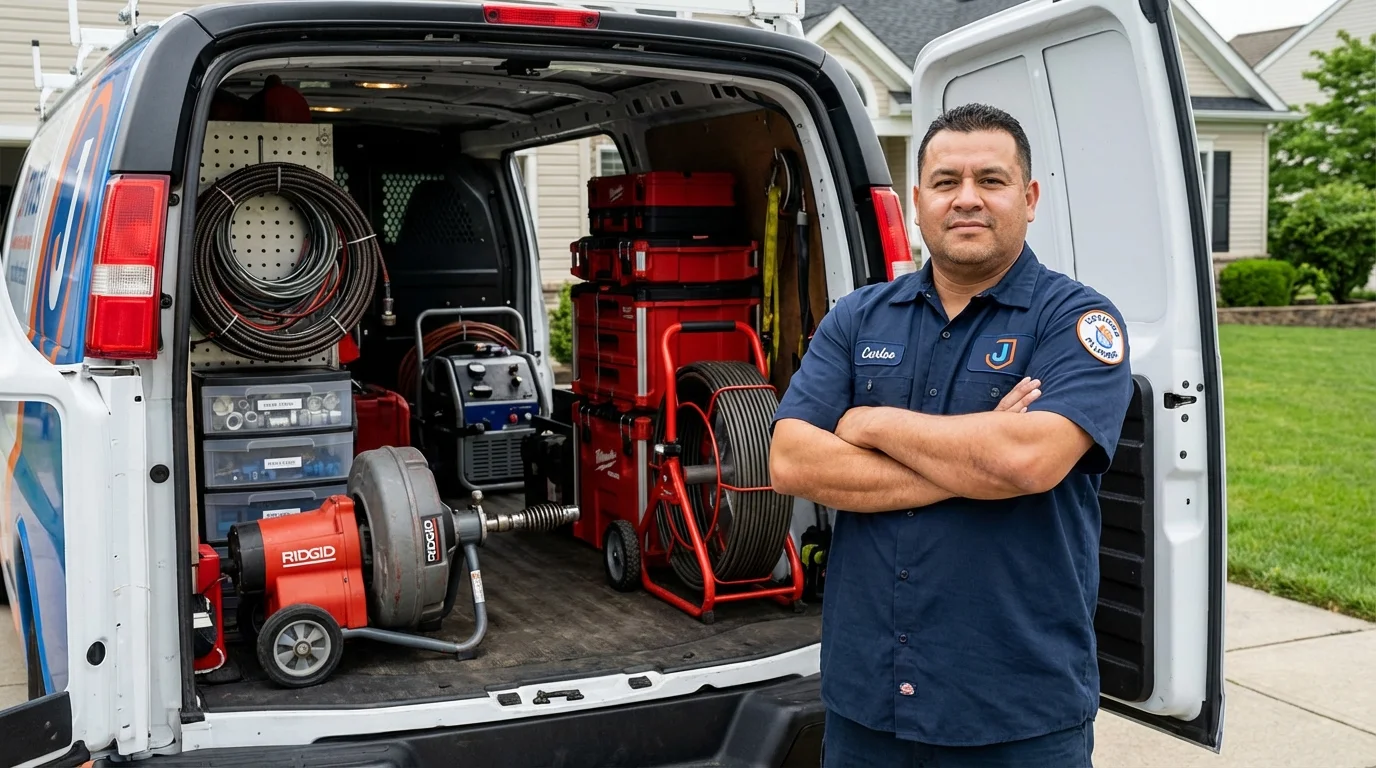 Professional drain cleaning equipment and Johns Plumbing LLC plumber in Rincon