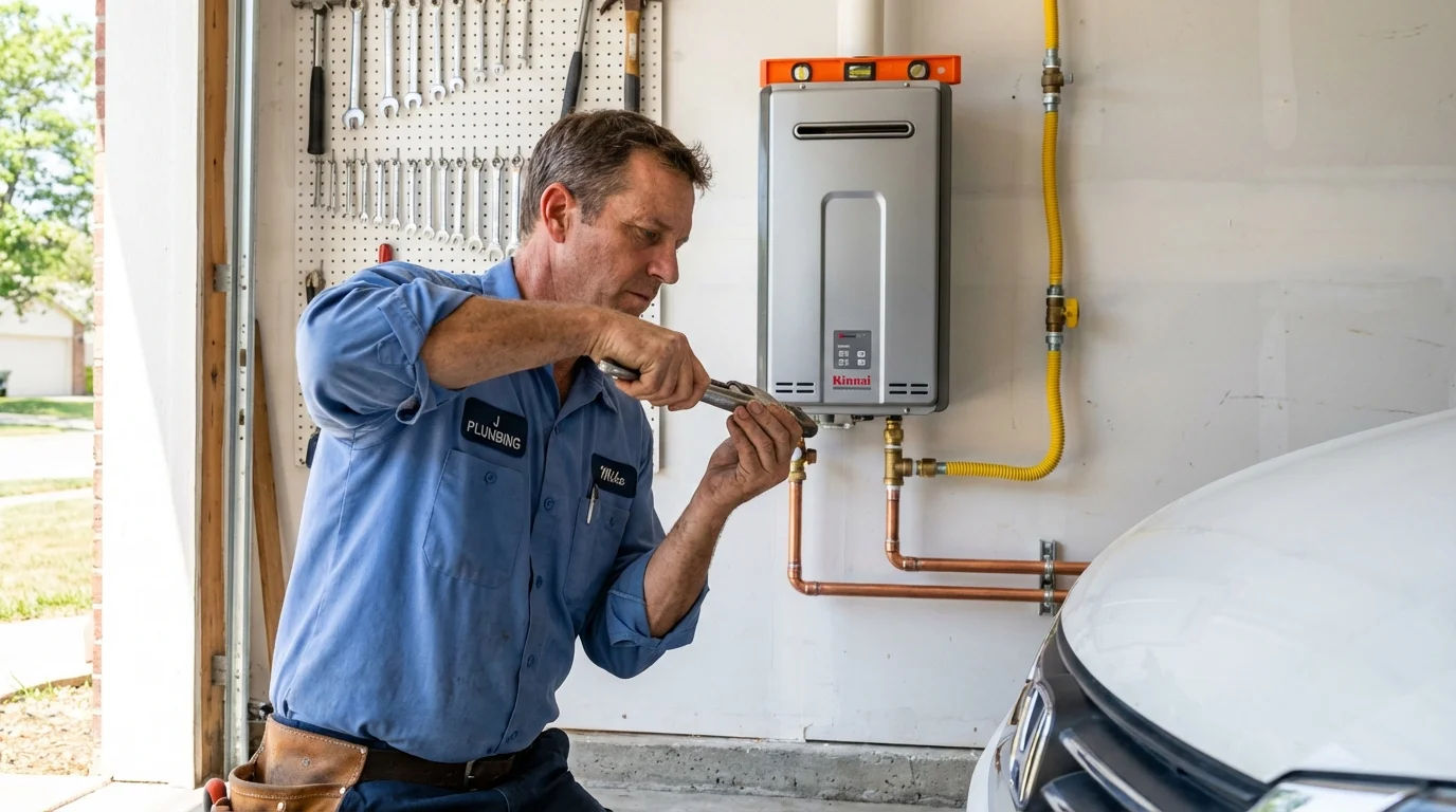 Tankless water heater installation by a Johns Plumbing LLC plumber in Rincon